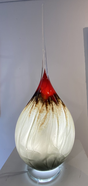 Arno France lamp rood/zwart rechte steel