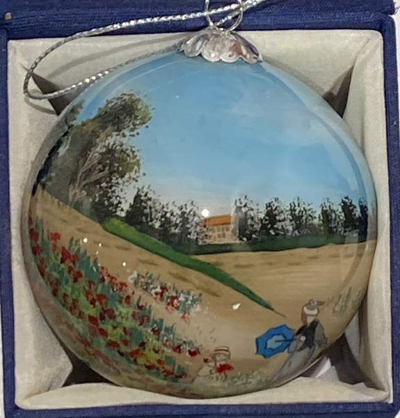 Kunst- Kerstbal Claude Monet klaprozen