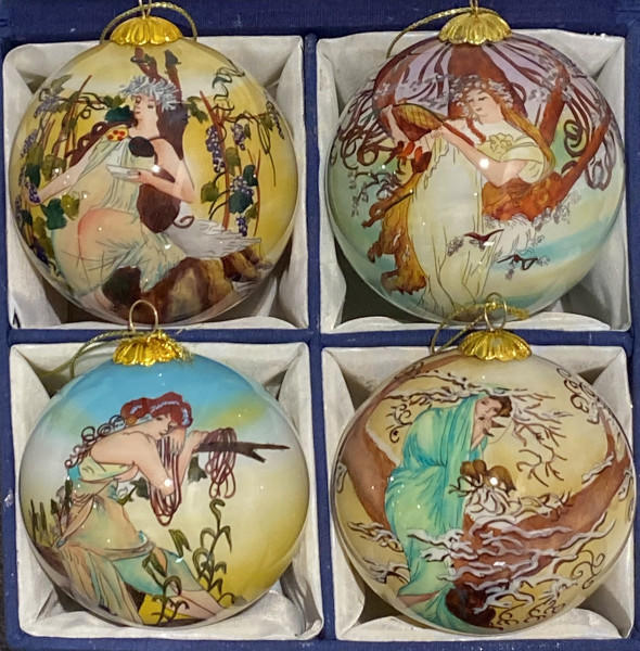 Kunst- Kerstbal Alfons Mucha
