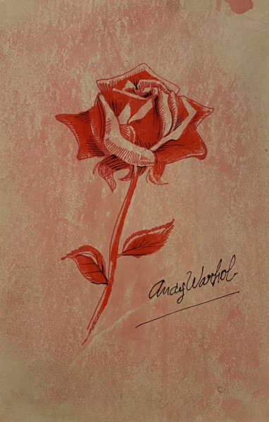 Gouache Rose van Andy Warhol